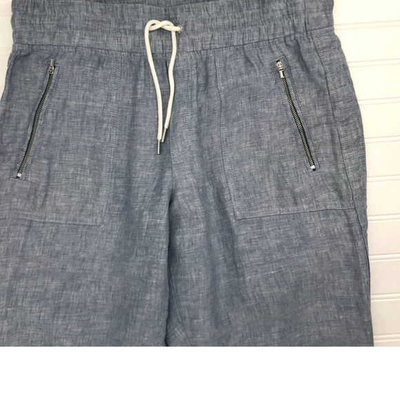 Athleta Chambray Blue Cabo Linen Jogger Pant Size 0 - Picture 2 of 10